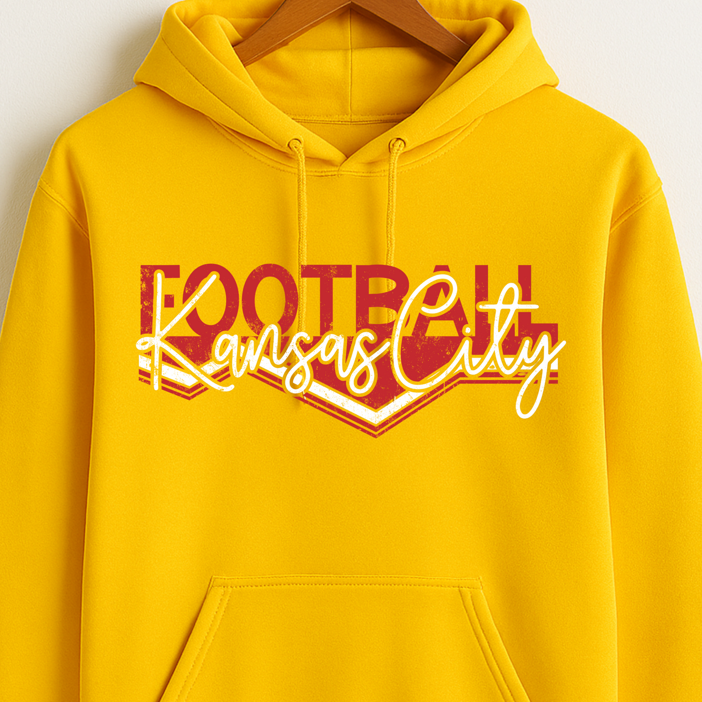 Football Kansas City Distressed Tee/Crew/Hoodie