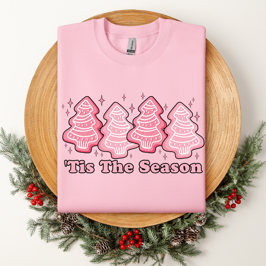 "Tis the Season" Pink Christmas Tree Cake Tee/Crew/Hoodie