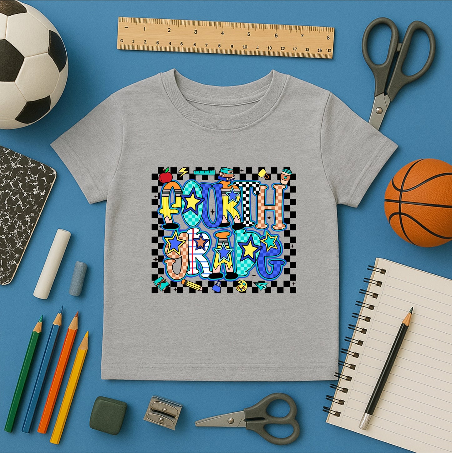 Kids' Back to School Tees - Blue/Grey