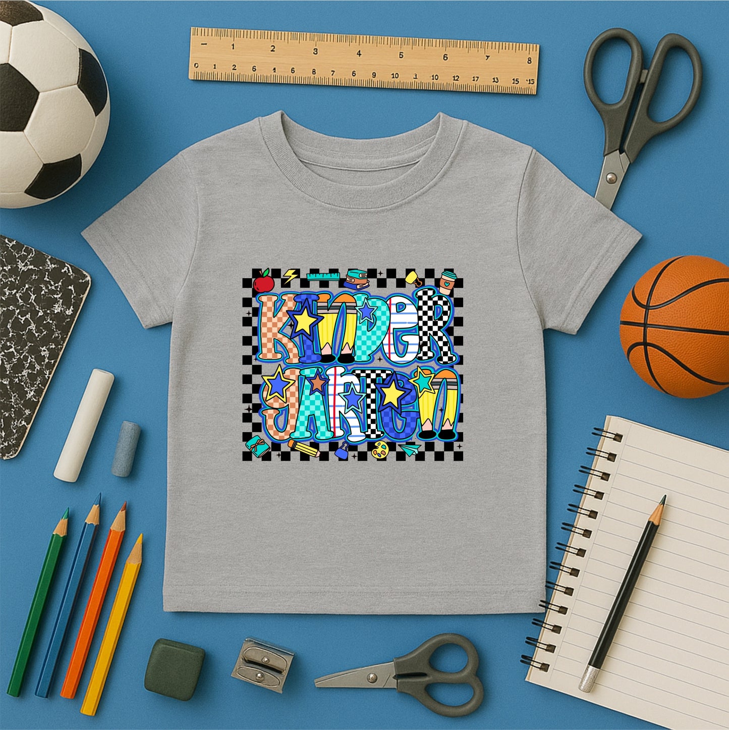 Kids' Back to School Tees - Blue/Grey