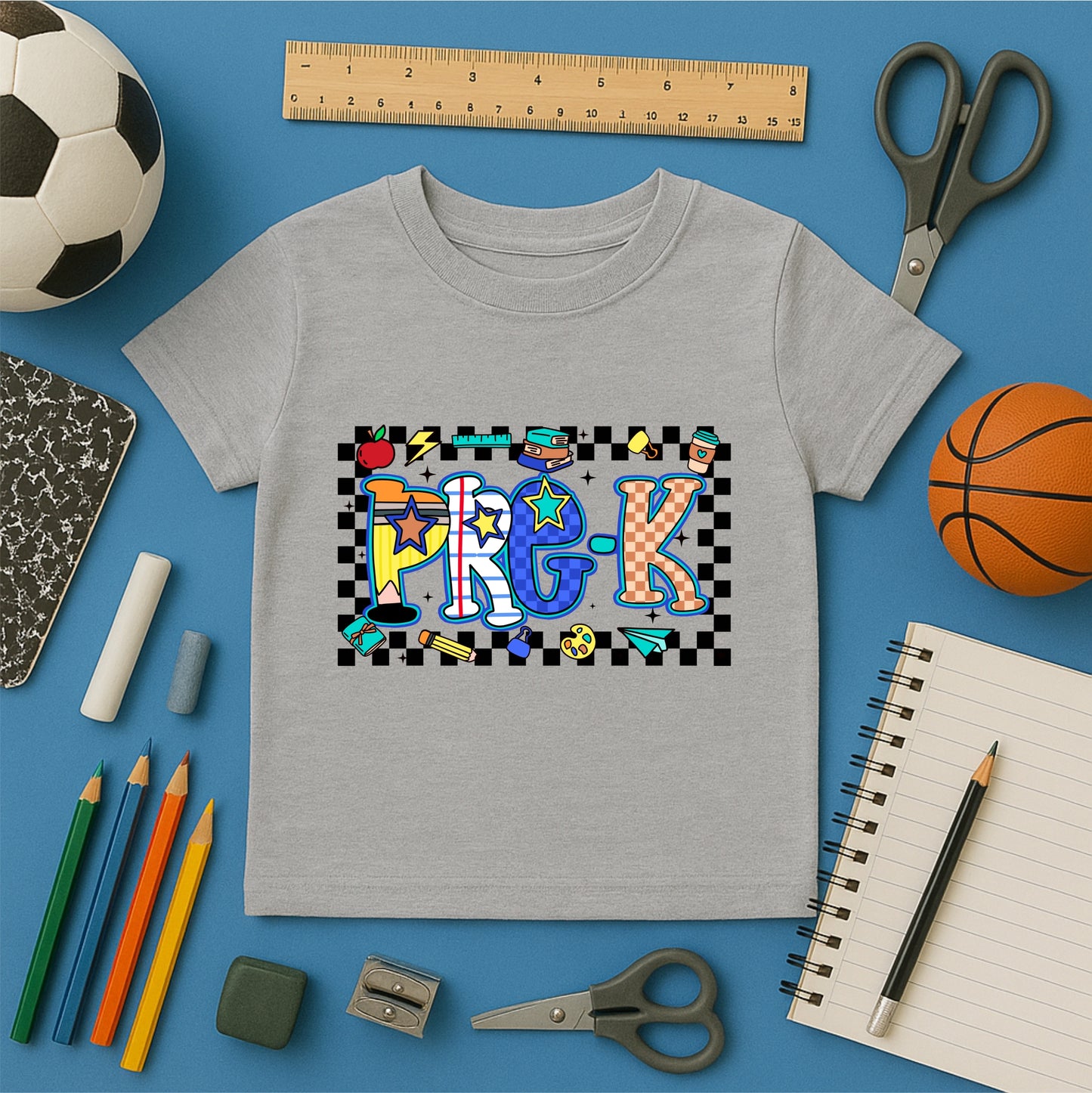 Kids' Back to School Tees - Blue/Grey