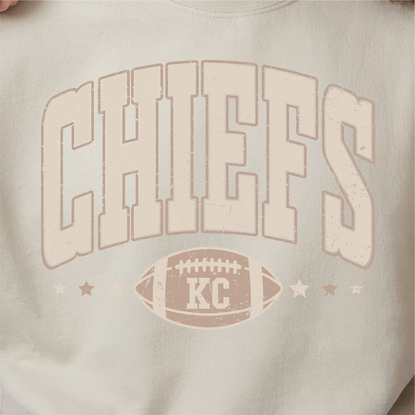 Grunge Chiefs Neutrals Crewneck Sweatshirt