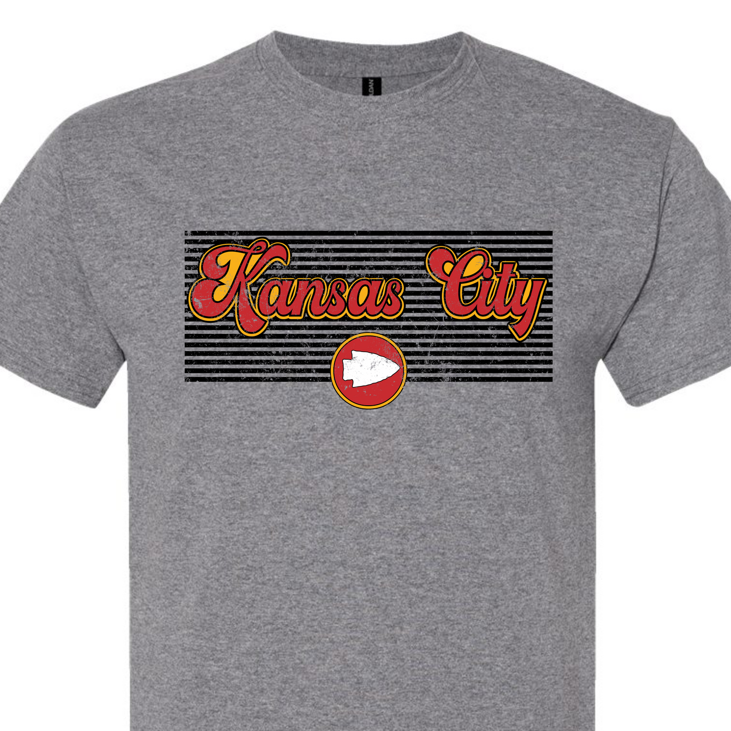 Kansas City Distressed Lined Tee/Hoodie