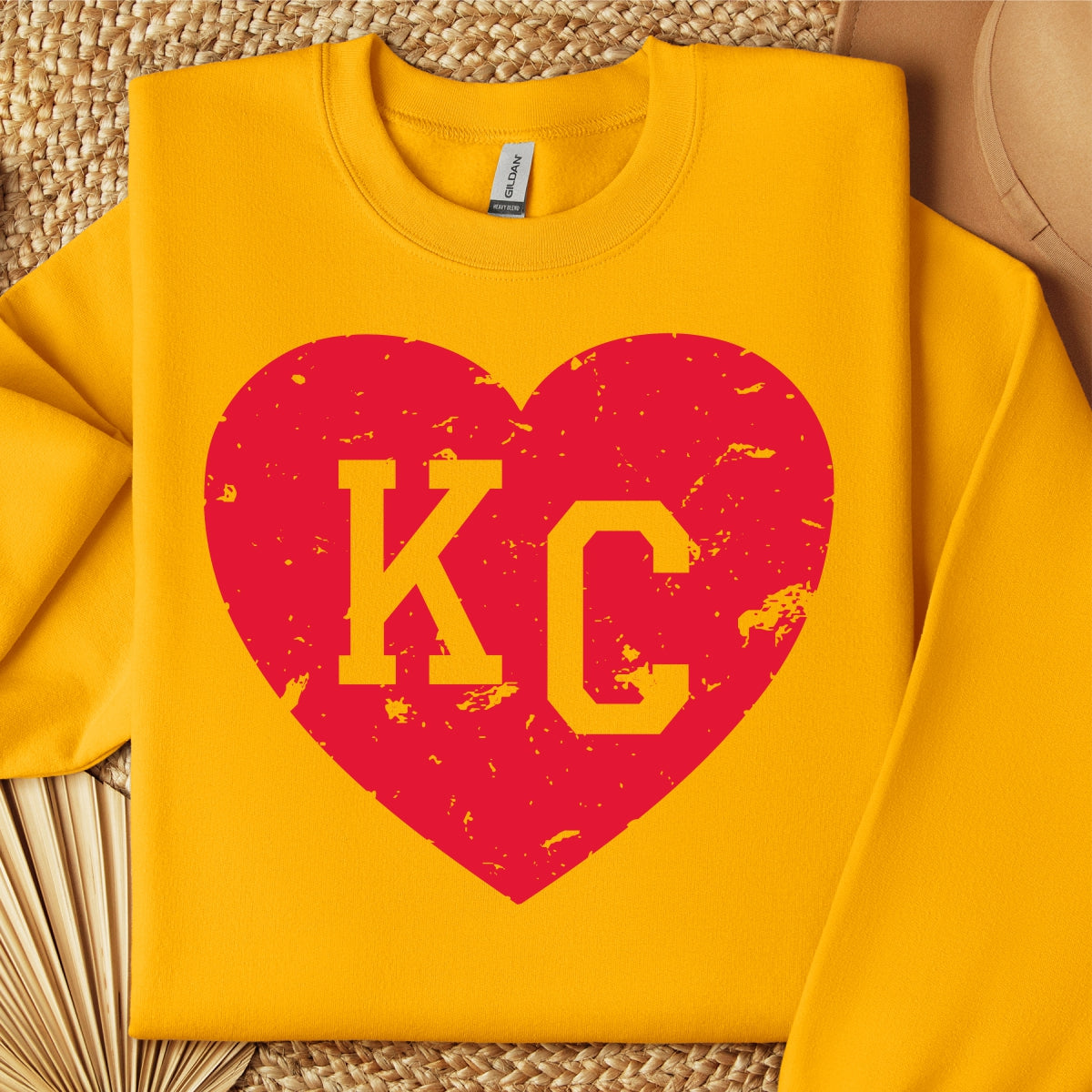 KC Red Heart Yellow Crew