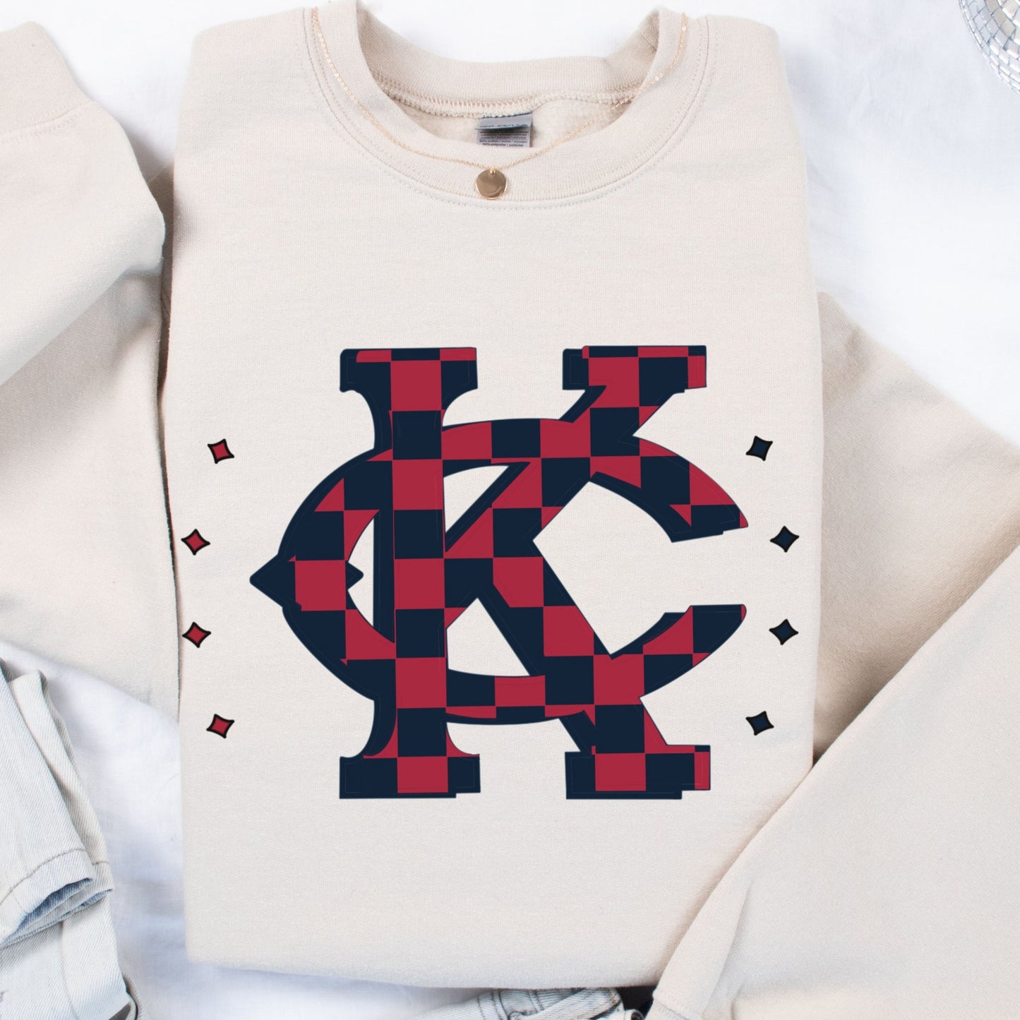Retro KC Monarchs Checkered Tee&Crew | HarlieJane’s Graphic Habit ✦ JZBL Exclusive