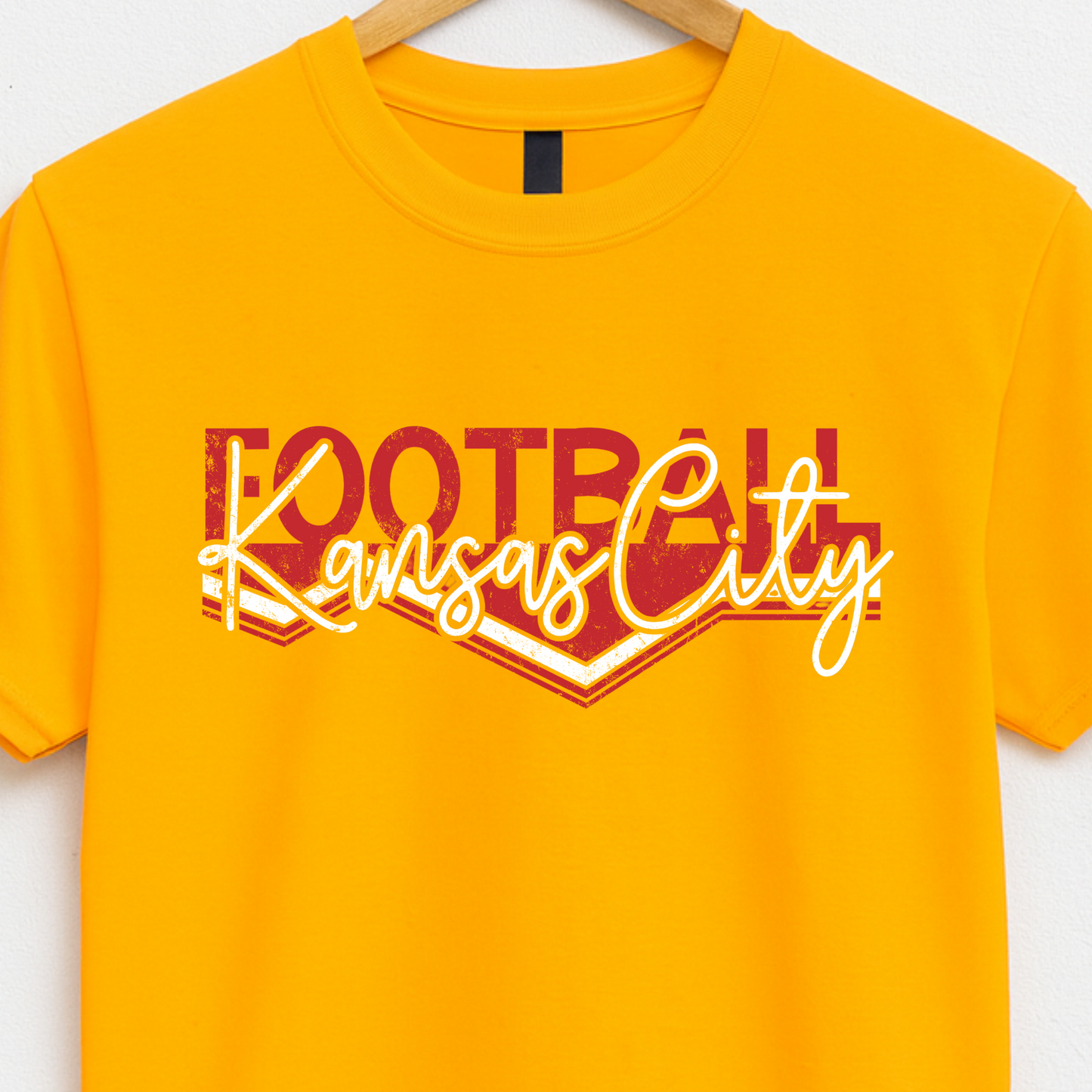 Football Kansas City Distressed Tee/Crew/Hoodie
