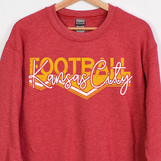 Football Kansas City Distressed Tee/Crew/Hoodie