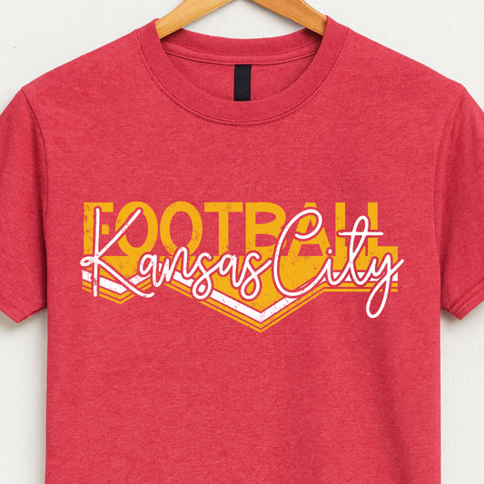 Football Kansas City Distressed Tee/Crew/Hoodie