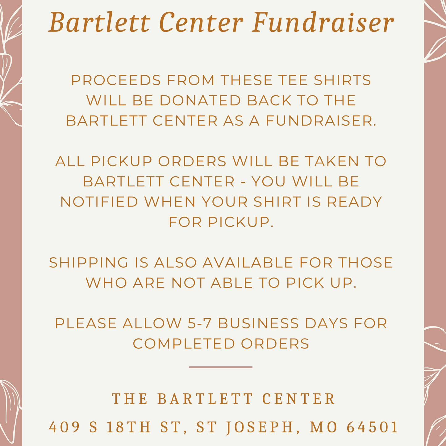 Bartlett Center Fundraiser Shirt