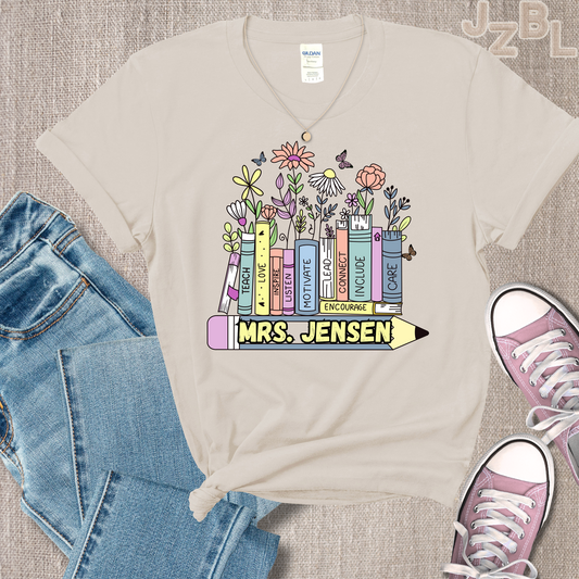 Teacher's Books with Name Tee