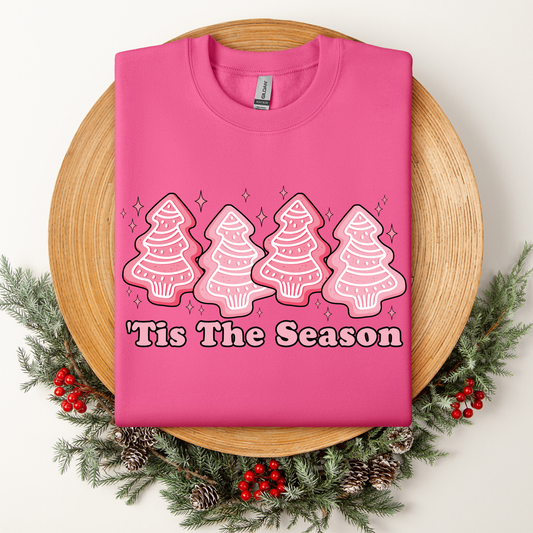 "Tis the Season" Pink Christmas Tree Cake Tee/Crew/Hoodie