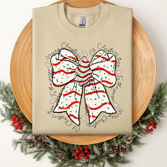 Christmas Tree Cake Bow Tee/Crew/Hoodie