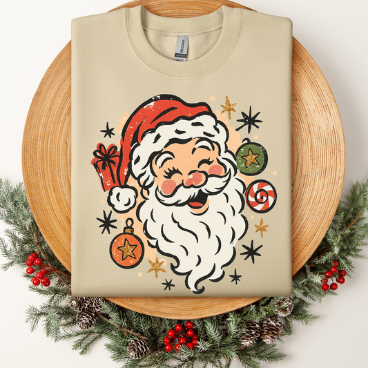 Vintage Happy Santa Tee/Crew/Hoodie