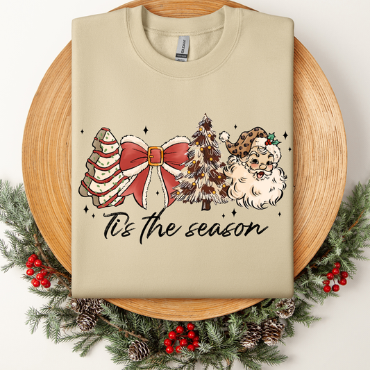 Tis the Season - Beige Christmas Tee/Crew/Hoodie