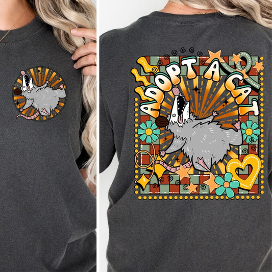 Adopt a Cat (Dramatic Opossum) Tee (Comfort Colors)