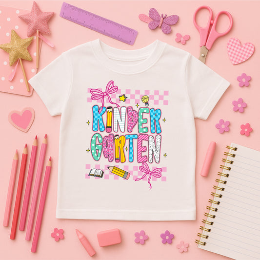 Kids' Back to School Tees - Pink/White