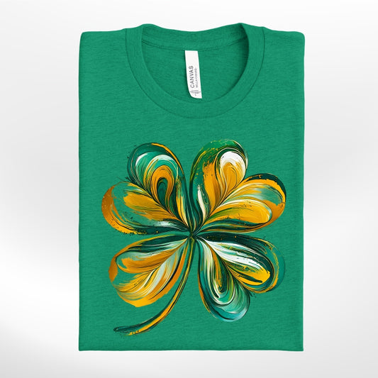 Brushed Gold and Green Clover