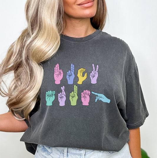 F*ck Trump ASL (Pastels) *Comfort Colors* Tee | LibBelles - Powered by JZBL