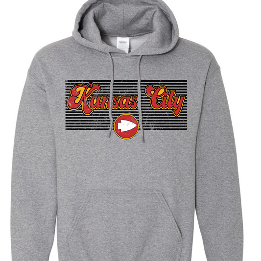 Kansas City Distressed Lined Tee/Hoodie
