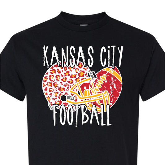 Kansas City Football Tee Sketch Helmet&Ball