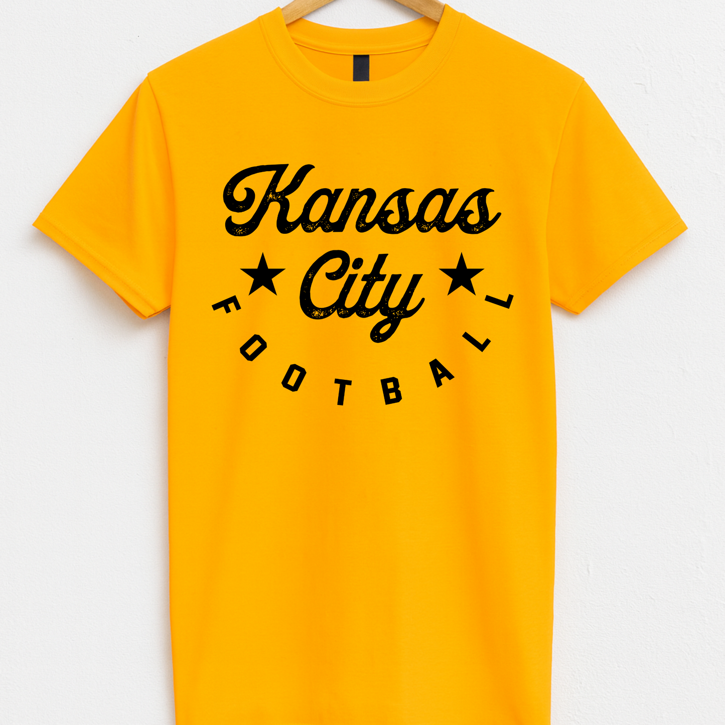 Kansas City Football Basic Black Tee/Crew