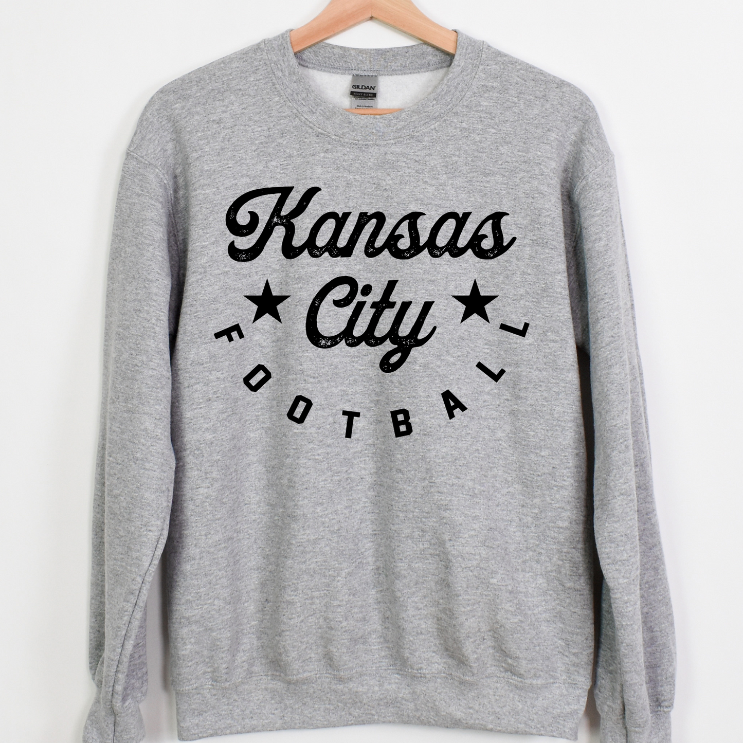Kansas City Football Basic Black Tee/Crew