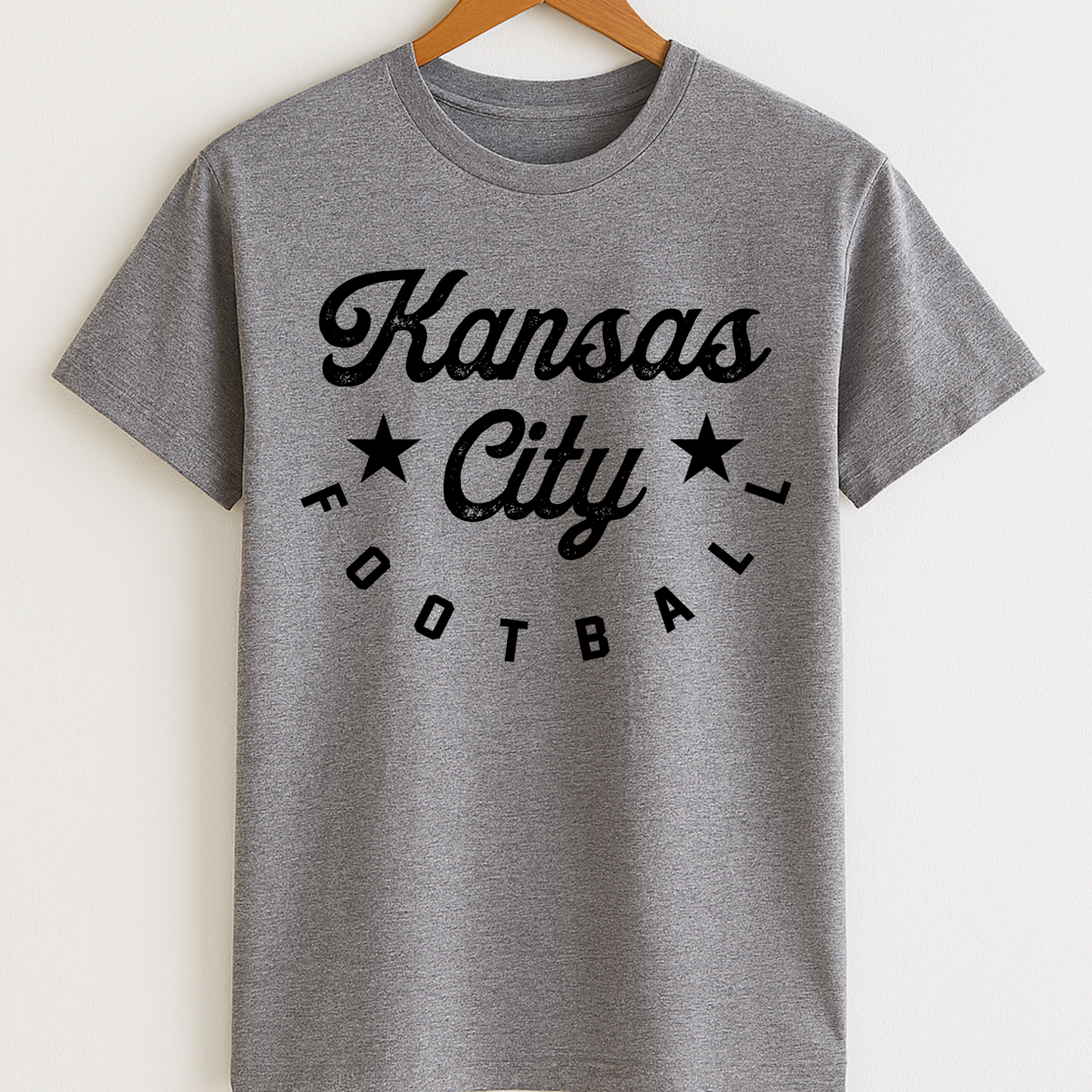 Kansas City Football Basic Black Tee/Crew