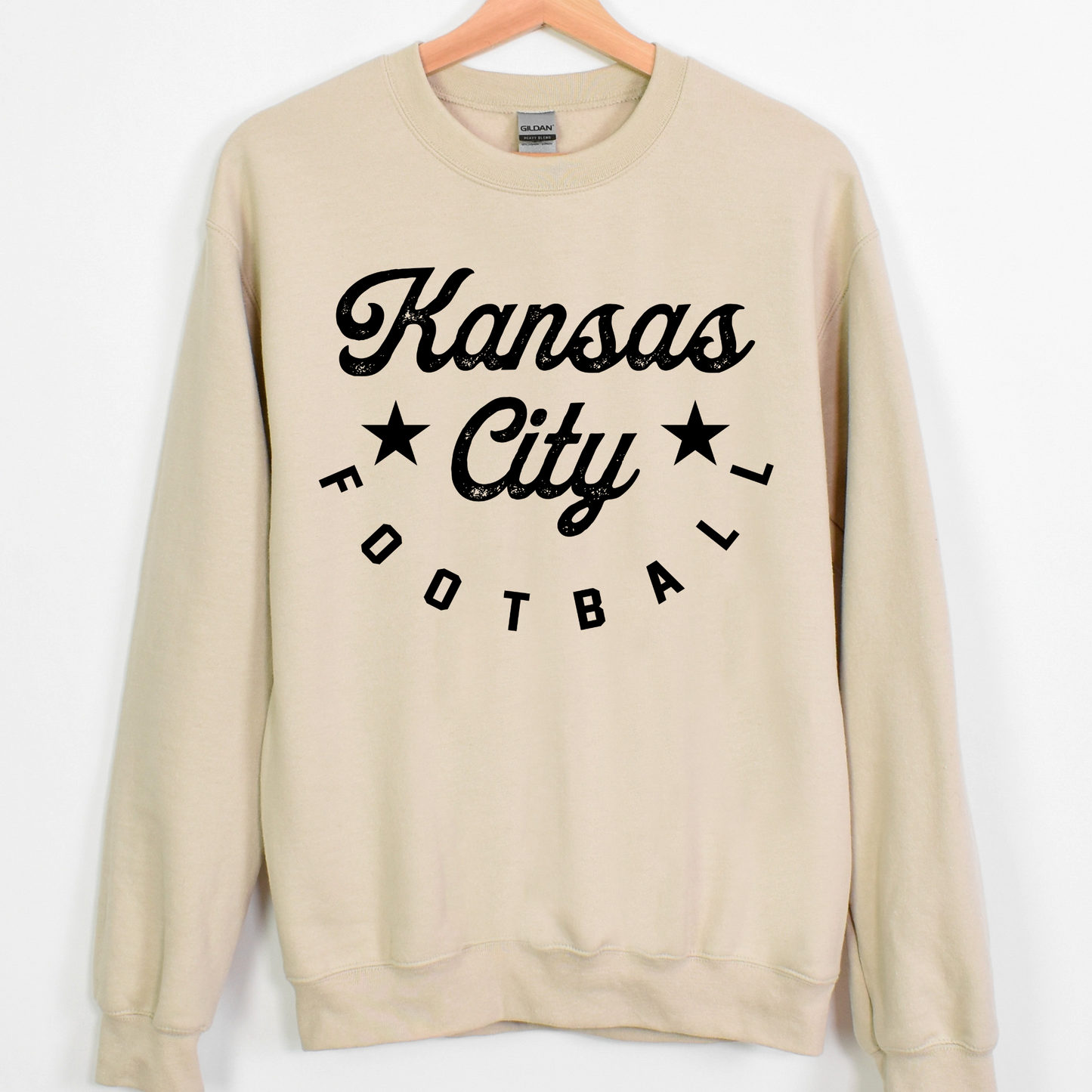 Kansas City Football Basic Black Tee/Crew