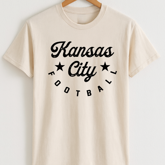 Kansas City Football Basic Black Tee/Crew