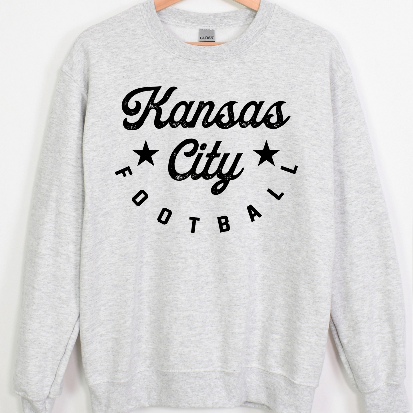 Kansas City Football Basic Black Tee/Crew