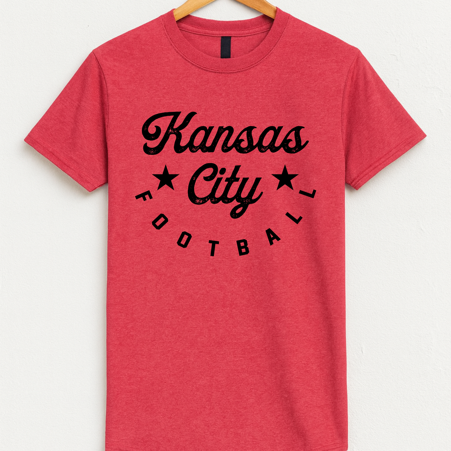 Kansas City Football Basic Black Tee/Crew