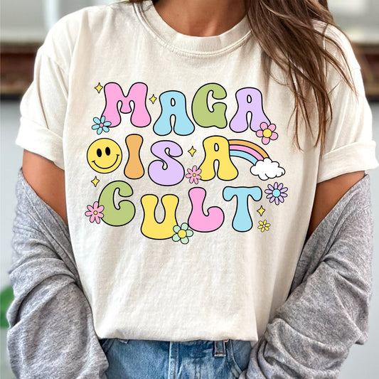 MAGA is a Cult - Colorful *Comfort Colors* Tee | LibBelles -  Powered by JZBL