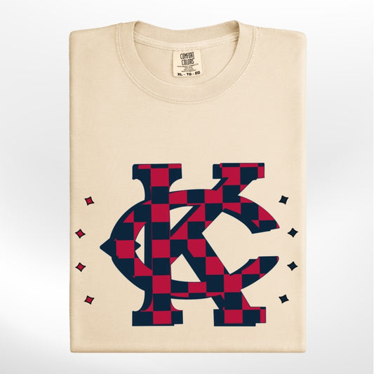 Retro KC Monarchs Checkered Tee&Crew | HarlieJane’s Graphic Habit ✦ JZBL Exclusive
