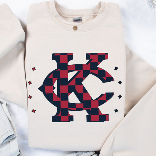 Retro KC Monarchs Checkered Tee&Crew | HarlieJane’s Graphic Habit ✦ JZBL Exclusive