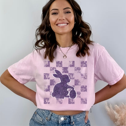 Distressed Purple Bunny *Comfort Colors* Tee HarlieJane’s Graphic Habit ✦ JZBL Exclusive