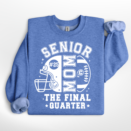 Senior Mom Football Personalized Crewneck Sweatshirt