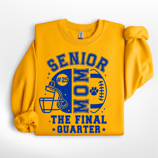 Senior Mom Football Personalized Crewneck Sweatshirt