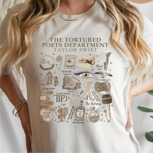 TTPD Taylor Swift The Tortured Poets Department Neutrals Tee